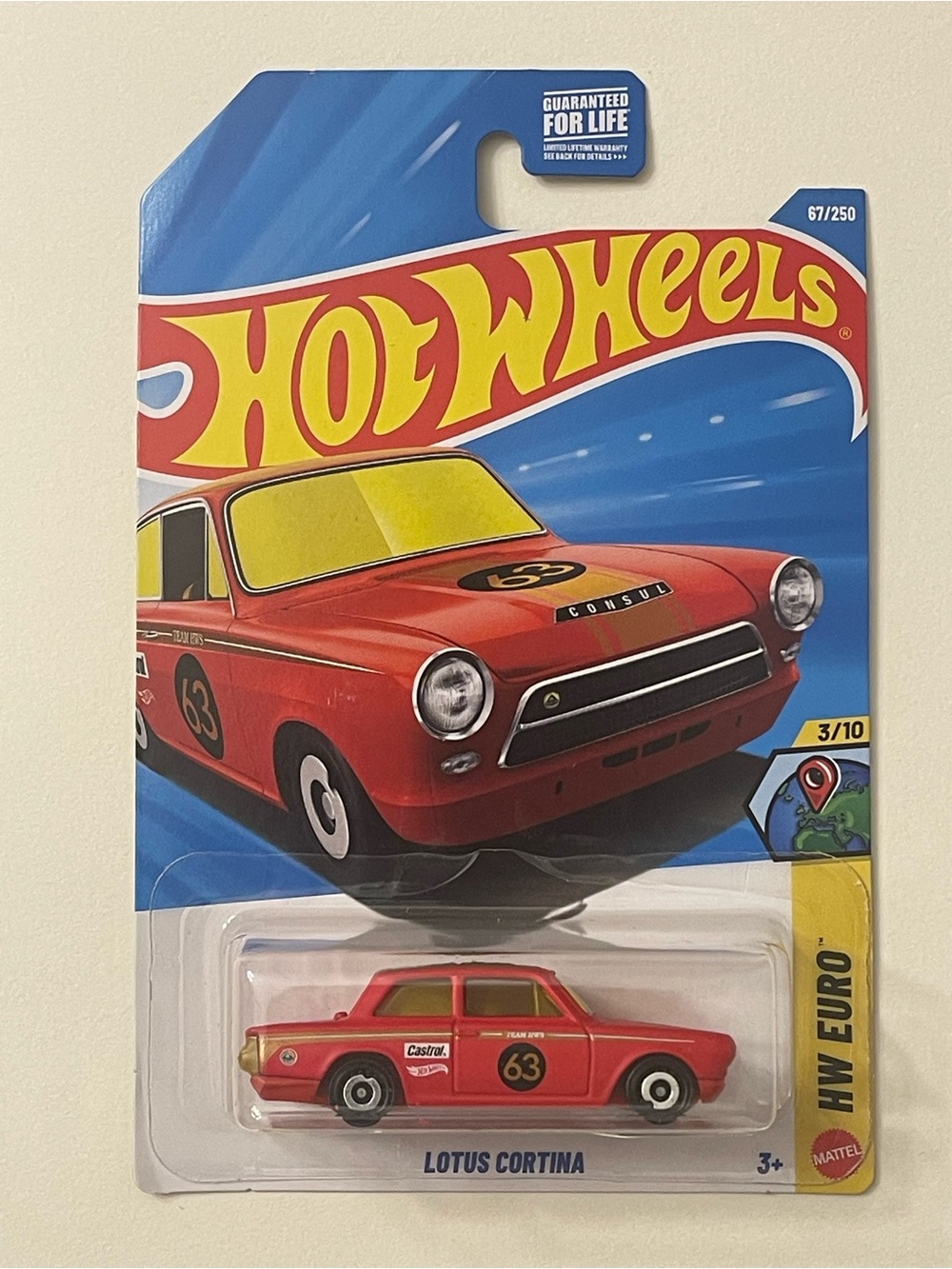 Hot Wheels Lotus Cortina Toy Car - Red - 67/250 - 3/10 - 1:64
